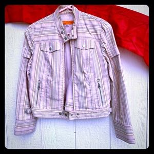 Cynthia Steffe Pastel Stripe Jean Jacket Y2K